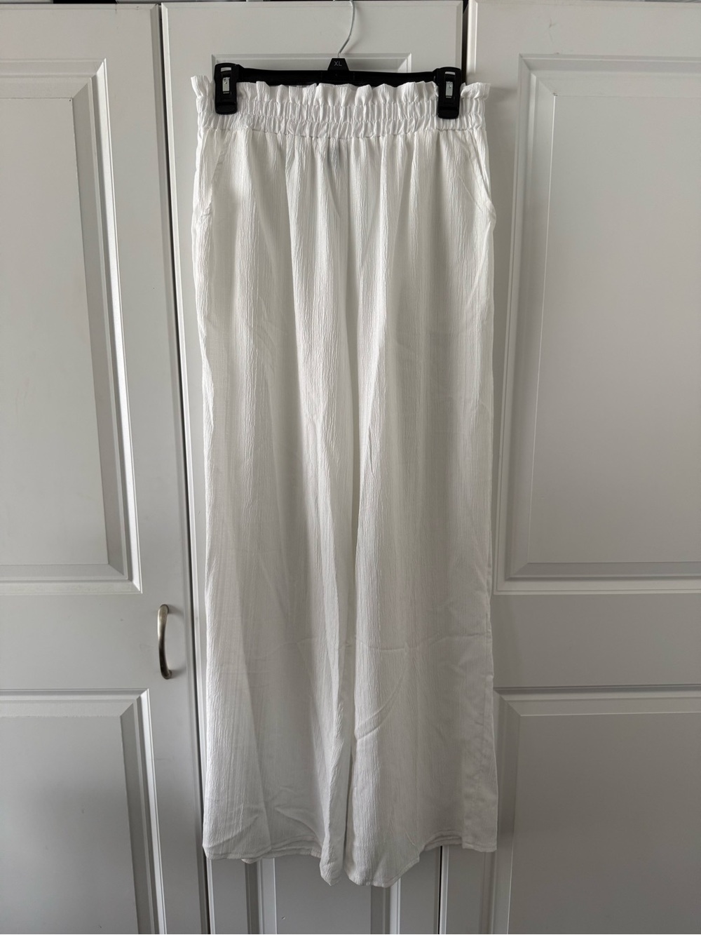 Women’s White One-Shoulder Wide-Leg Pants Set - Picture 4 of 4